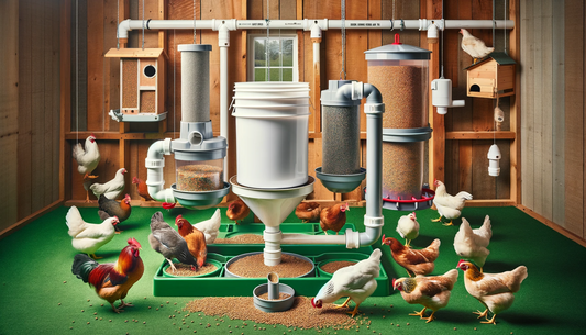 Feeder contraption with chickens