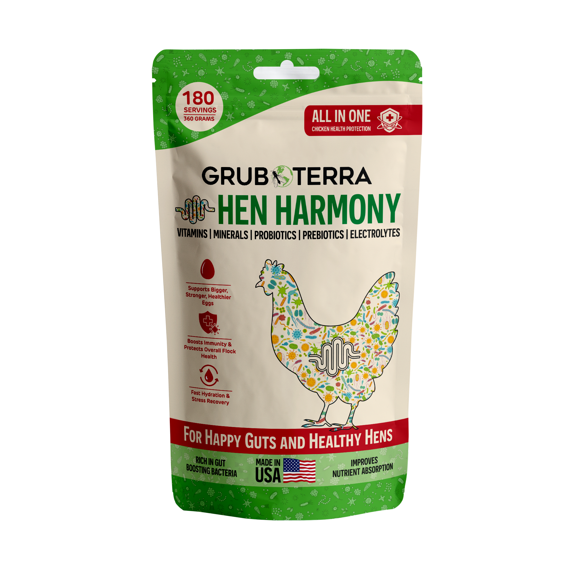 GrubTerra Hen Harmony package on a white background