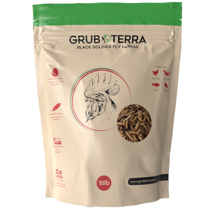 GrubTerra Dried Black Soldier Fly Larvae for Chicken, Ducks, Wild Birds and Pets